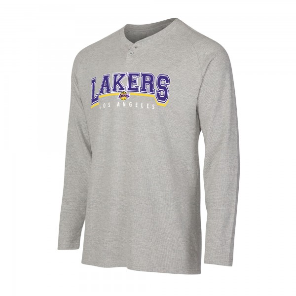 Футболка с длинным рукавом Los Angeles Lakers Concepts Sport Gray Hawthorn Thermal Knit Henley