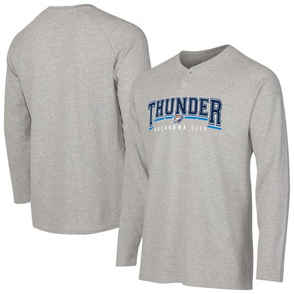 Футболка с длинным рукавом Oklahoma City Thunder Concepts Sport Gray Hawthorn Thermal Knit Henley