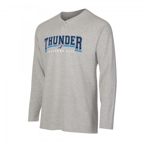 Футболка с длинным рукавом Oklahoma City Thunder Concepts Sport Gray Hawthorn Thermal Knit Henley