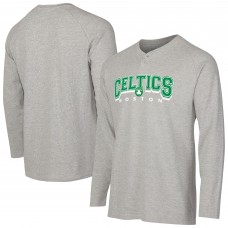 Boston Celtics Concepts Sport Gray Hawthorn Thermal Knit Long Sleeve Henley T-Shirt