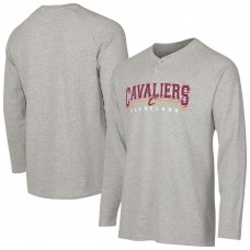 Cleveland Cavaliers Concepts Sport Gray Hawthorn Thermal Knit Long Sleeve Henley T-Shirt