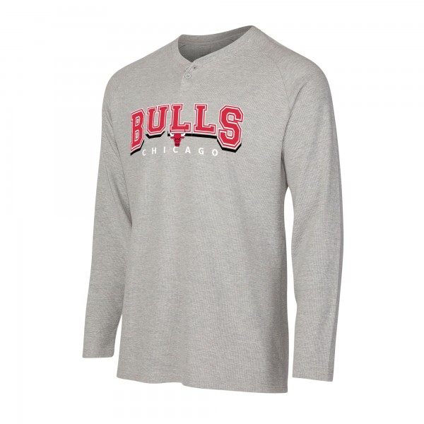 Футболка с длинным рукавом Chicago Bulls Concepts Sport Gray Hawthorn Thermal Knit Henley