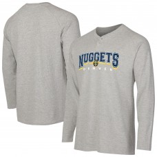 Denver Nuggets Concepts Sport Gray Hawthorn Thermal Knit Long Sleeve Henley T-Shirt