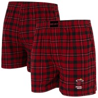 Miami Heat Concepts Sport Red/Black Hawthorn Flannel Boxer