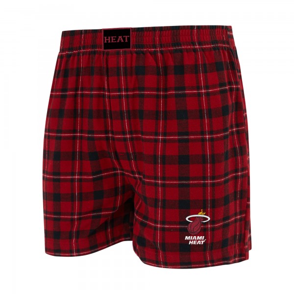 Miami Heat Concepts Sport Red/Black Hawthorn Flannel Boxer