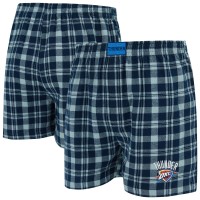 Oklahoma City Thunder Concepts Sport Navy/Gray Hawthorn Flannel Boxer