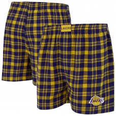 Los Angeles Lakers Concepts Sport Purple/Gold Hawthorn Flannel Boxer