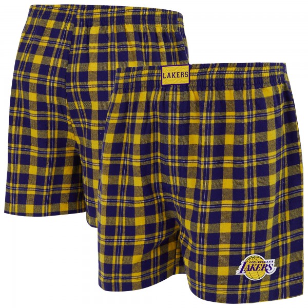 Los Angeles Lakers Concepts Sport Purple/Gold Hawthorn Flannel Boxer