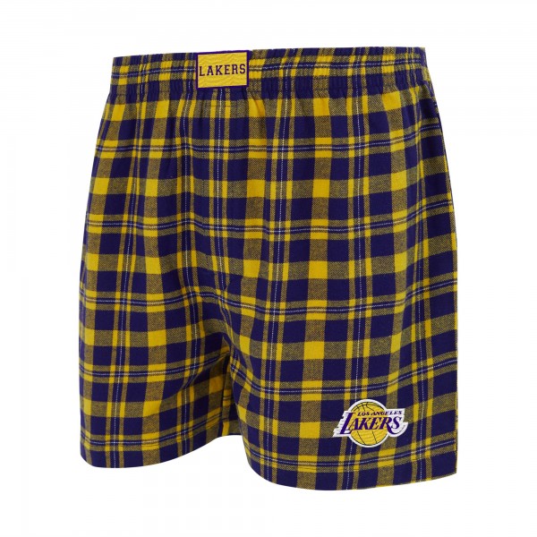 Los Angeles Lakers Concepts Sport Purple/Gold Hawthorn Flannel Boxer