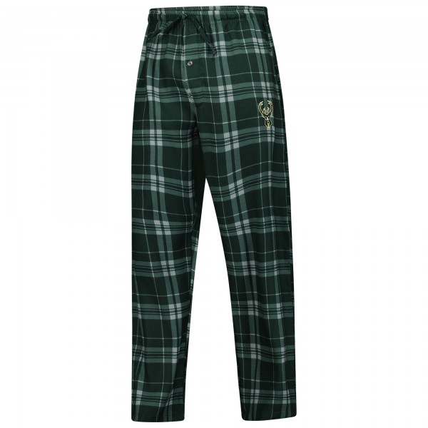 Milwaukee Bucks Concepts Sport Hunter Green Regulate Long Sleeve T-Shirt & Plaid Pant Set