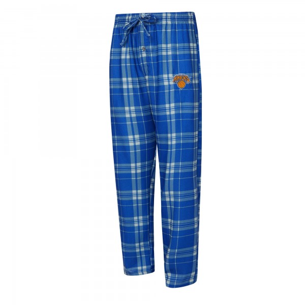 New York Knicks Concepts Sport Royal/Heather Gray Regulate Long Sleeve T-Shirt & Plaid Pant Set