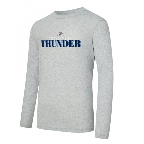 Футболка с длинным рукавом и штаны Oklahoma City Thunder Concepts Sport Navy/Heather Gray Regulate
