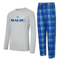 Футболка с длинным рукавом и штаны Orlando Magic Concepts Sport Royal/Heather Gray Regulate