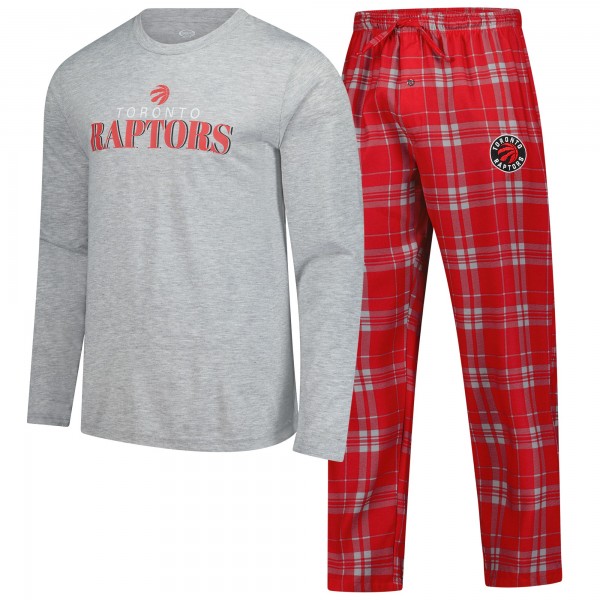 Toronto Raptors Concepts Sport Red Regulate Long Sleeve T-Shirt & Plaid Pant Set