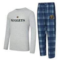 Футболка с длинном рукавом и штаны Denver Nuggets Concepts Sport Navy Regulate