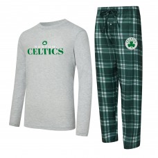 Boston Celtics Concepts Sport Green Regulate Long Sleeve T-Shirt & Plaid Pant Set