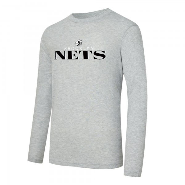 Brooklyn Nets Concepts Sport Black/Heather Gray Regulate Long Sleeve T-Shirt & Plaid Pant Set