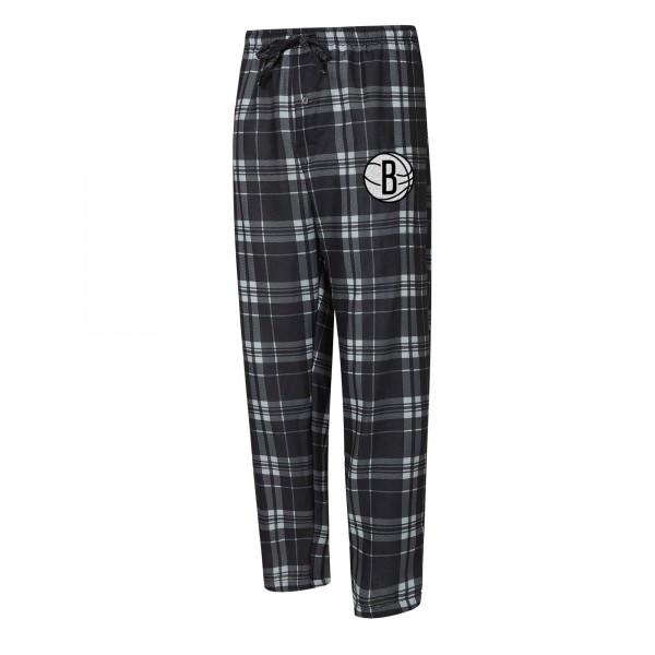Brooklyn Nets Concepts Sport Black/Heather Gray Regulate Long Sleeve T-Shirt & Plaid Pant Set