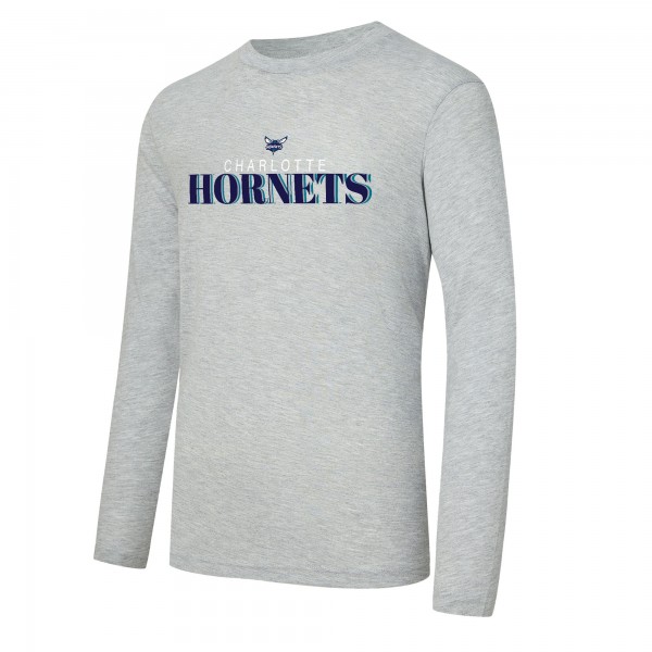 Charlotte Hornets Concepts Sport Purple/Heather Gray Regulate Long Sleeve T-Shirt & Plaid Pant Set