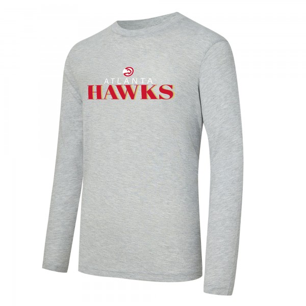 Atlanta Hawks Concepts Sport Red/Heather Gray Regulate Long Sleeve T-Shirt & Plaid Pant Set