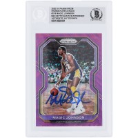 Magic Johnson Los Angeles Lakers Autographed 2020-21 Panini Prizm Purple Wave Prizm #219 Beckett Fanatics Witnessed Authenticated Card