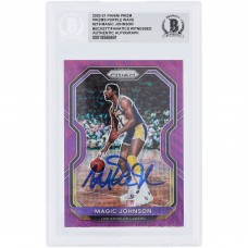 Magic Johnson Los Angeles Lakers Autographed 2020-21 Panini Prizm Purple Wave Prizm #219 Beckett Fanatics Witnessed Authenticated Card