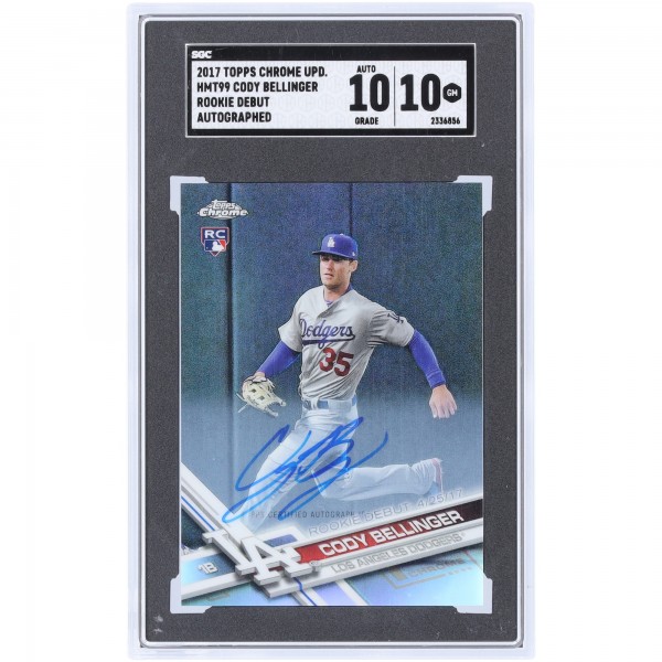 Cody Bellinger Los Angeles Dodgers Autographed 2017 Topps Chrome Update Rookie Debut #HMT99 SGC Authenticated 10/10 Rookie Card