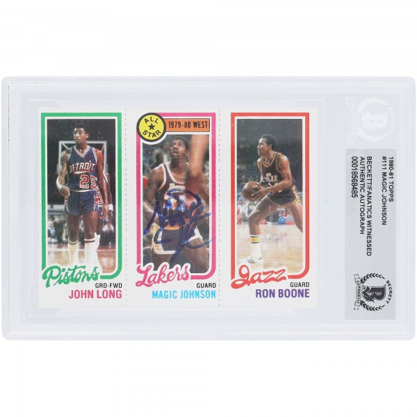 Magic Johnson Los Angeles Lakers Autographed 1980-81 Topps #111 Beckett Fanatics Witnessed Authenticated Rookie Card