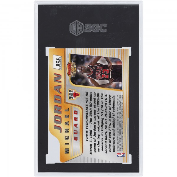 Michael Jordan Chicago Bulls 1996-97 Bowmans Best Cuts Refractor #BC2 SGC Authenticated 8 Card
