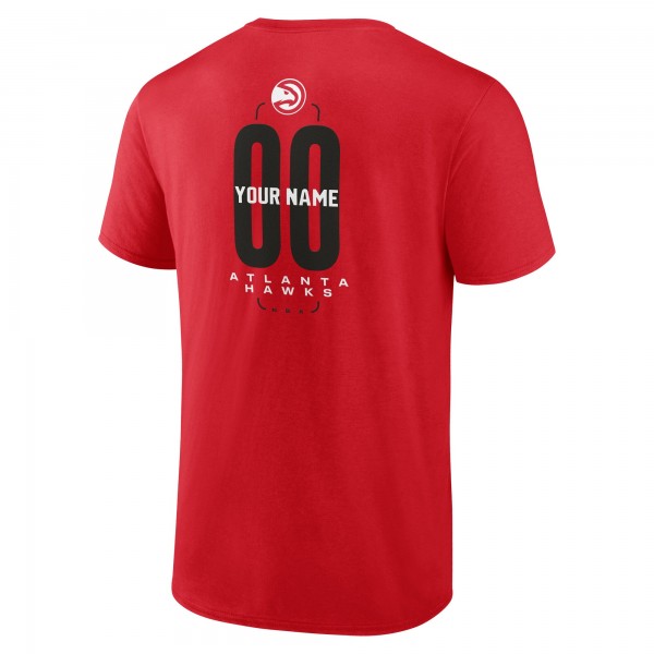 Atlanta Hawks Red Center Court Name & Number Custom T-Shirt