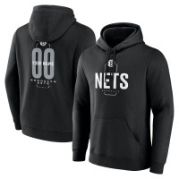 Brooklyn Nets Black Center Court Name & Number Custom Hoodie