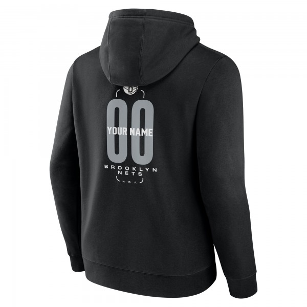 Brooklyn Nets Black Center Court Name & Number Custom Hoodie