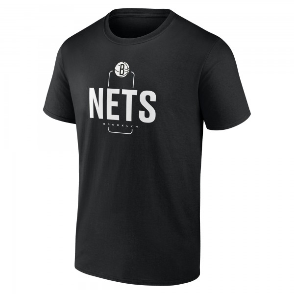 Brooklyn Nets Black Center Court Name & Number Custom T-Shirt