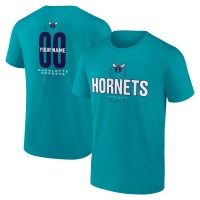 Charlotte Hornets Teal Center Court Name & Number Custom T-Shirt