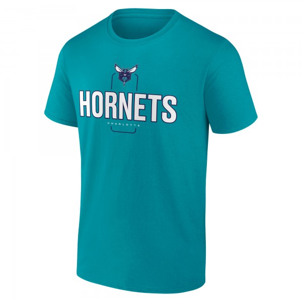 Charlotte Hornets Teal Center Court Name & Number Custom T-Shirt