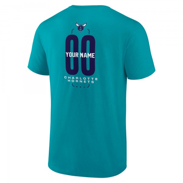 Charlotte Hornets Teal Center Court Name & Number Custom T-Shirt