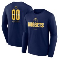 Именная футболка с длинным рукавом Denver Nuggets Navy Center Court Name & Number