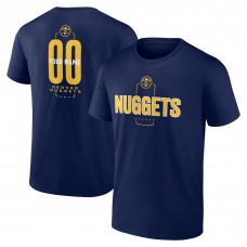 Denver Nuggets Navy Center Court Name & Number Custom T-Shirt