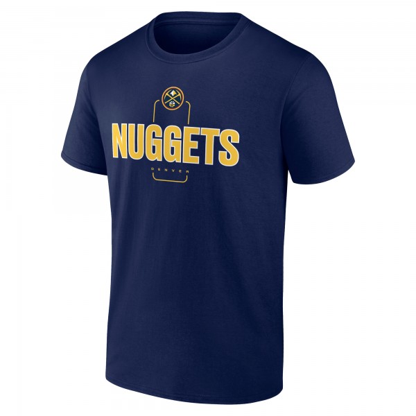 Denver Nuggets Navy Center Court Name & Number Custom T-Shirt