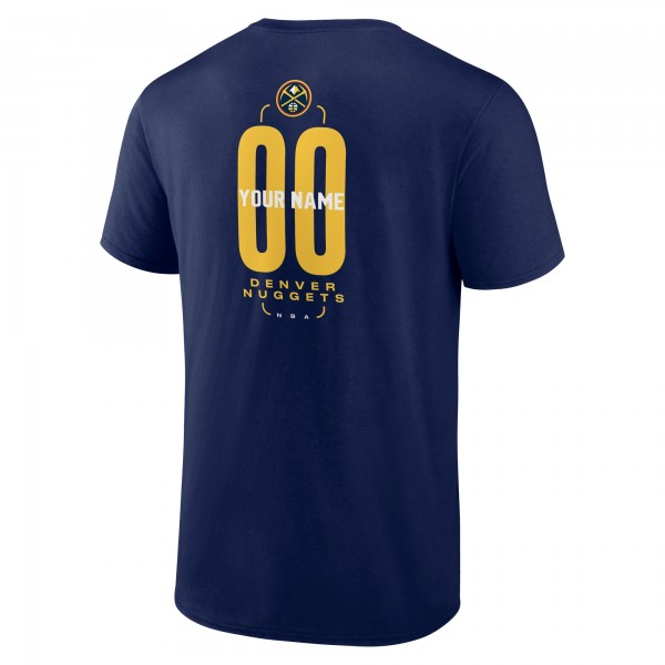 Denver Nuggets Navy Center Court Name & Number Custom T-Shirt