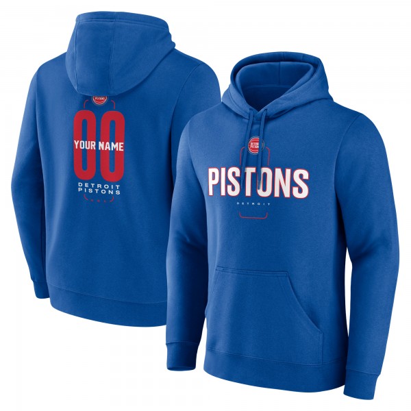 Detroit Pistons Blue Center Court Name & Number Custom Hoodie