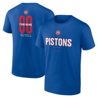 Detroit Pistons Blue Center Court Name & Number Custom T-Shirt