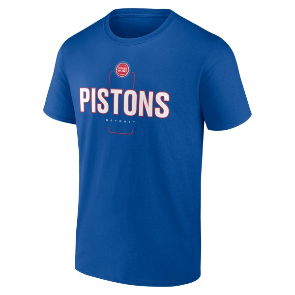 Detroit Pistons Blue Center Court Name & Number Custom T-Shirt
