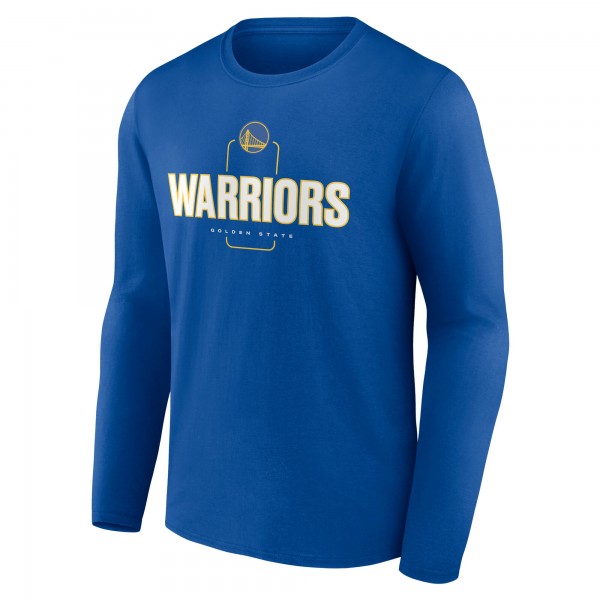 Golden State Warriors Royal Center Court Name & Number Custom Long Sleeve T-Shirt