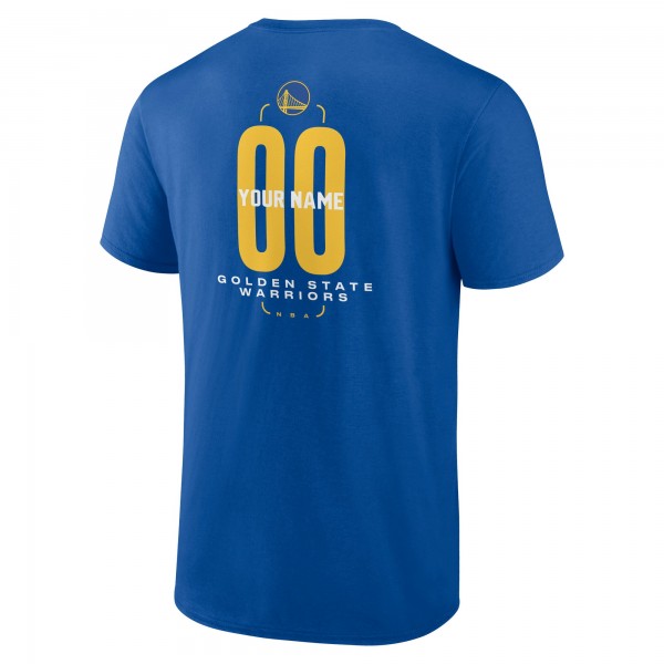 Golden State Warriors Royal Center Court Name & Number Custom T-Shirt