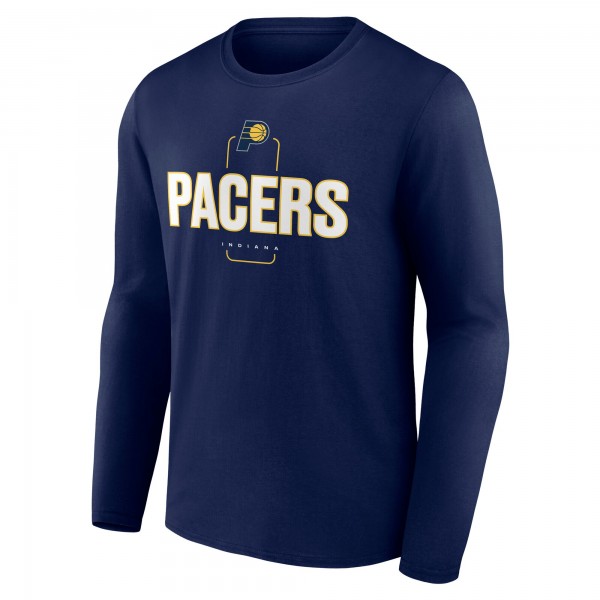 Indiana Pacers Navy Center Court Name & Number Custom Long Sleeve T-Shirt