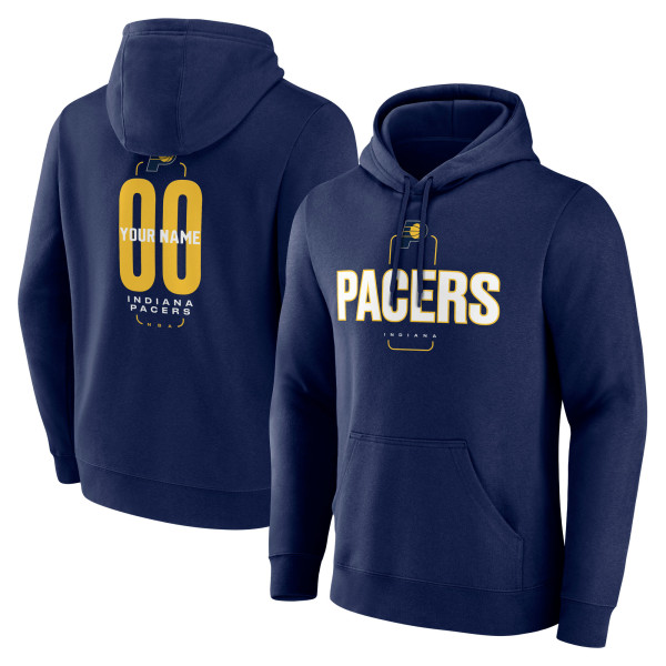 Indiana Pacers Navy Center Court Name & Number Custom Hoodie