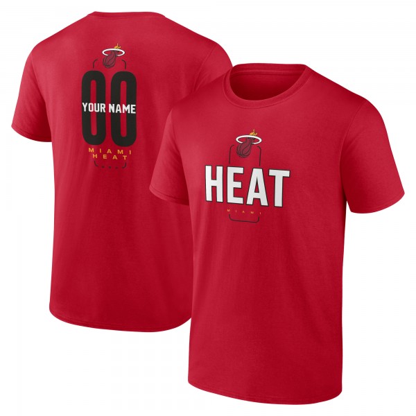 Miami Heat Red Center Court Name & Number Custom T-Shirt