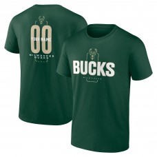 Milwaukee Bucks Hunter Green Center Court Name & Number Custom T-Shirt