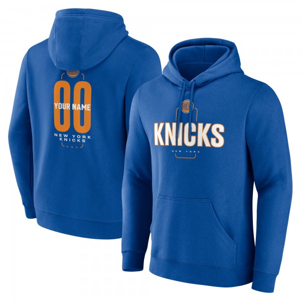 New York Knicks Blue Center Court Name & Number Custom Hoodie